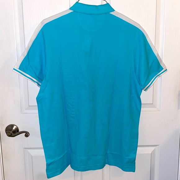 US Polo ASSN Pique Polo w/ Embossed Logo Painter’s Aqua Color Size Large - Picture 2 of 9